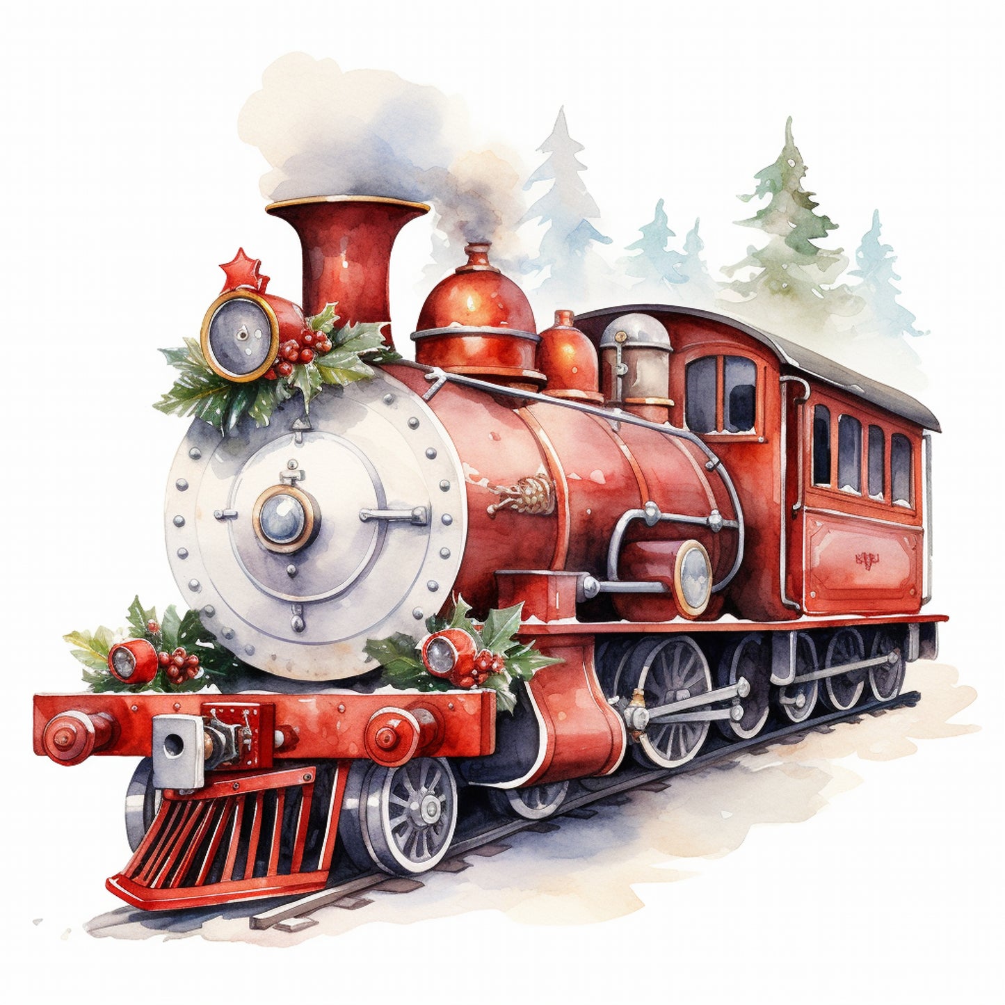 Aufbügelbild Retro Christmas Train